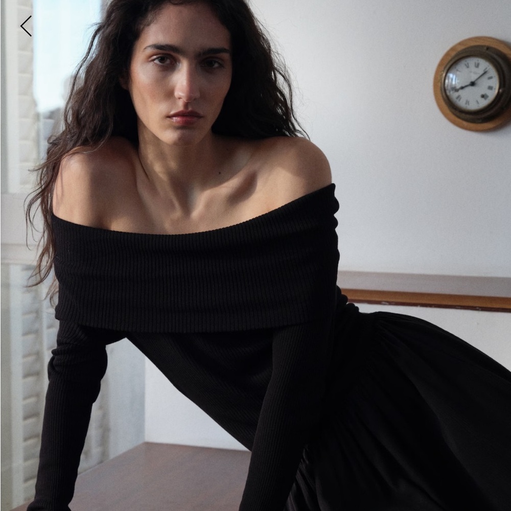 Mango off-shoulder maxi dress
